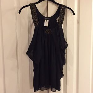 Gold Sequin & Black Top by MM Couture